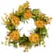 24" Yellow Peony Artificial Fall Harvest Twig Wreath
